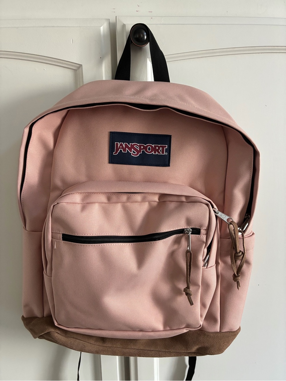 New Jansport Pink Backpack with Brown Suede Base